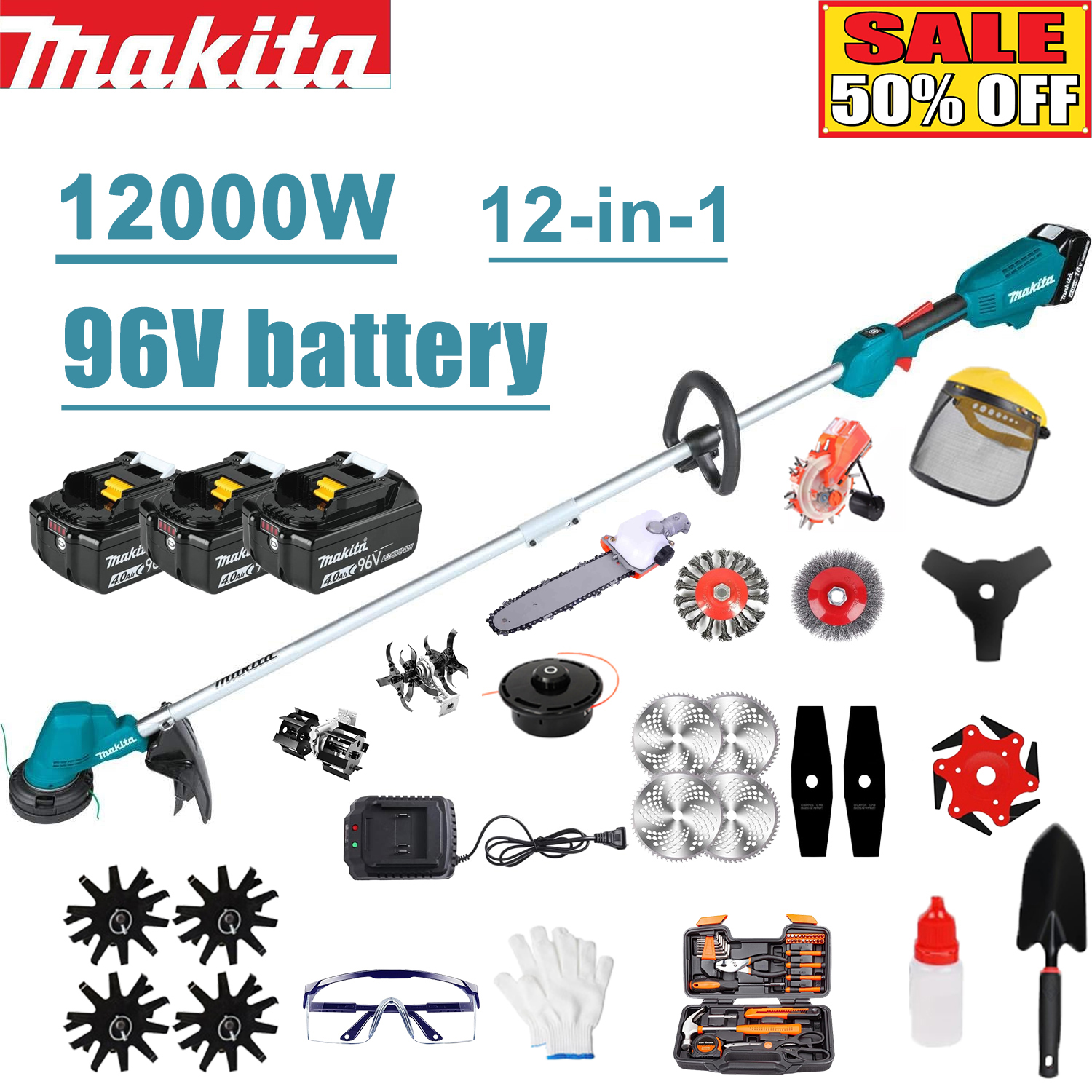 [Arado 12 en 1 de 12000 W] Batería de 96 V*3 + cabezal de máquina reemplazable de 12 funciones + carga rápida + juego completo de accesorios